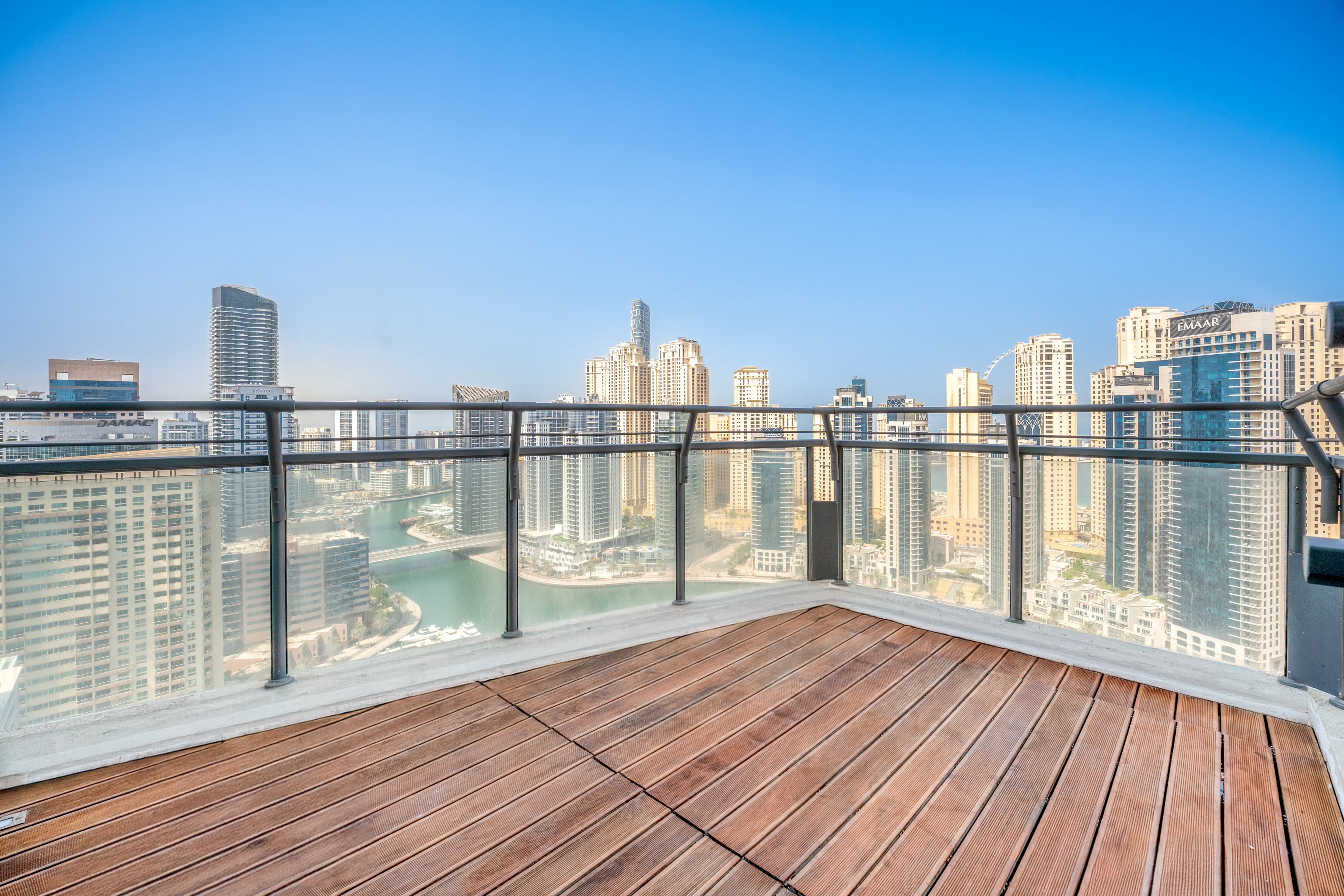 Balcony space overlooking Dubai Marina