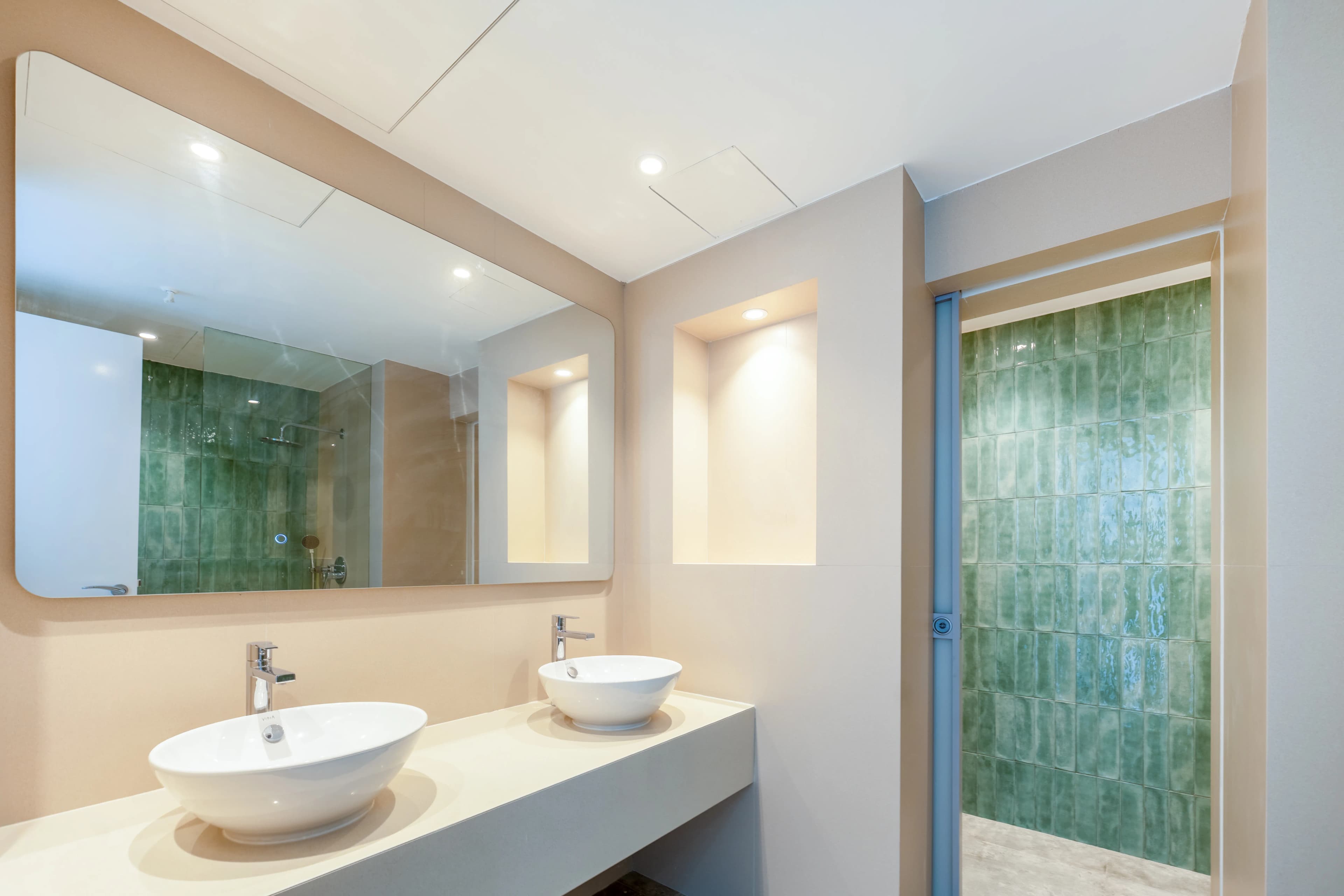 Penthouse living space with marina views