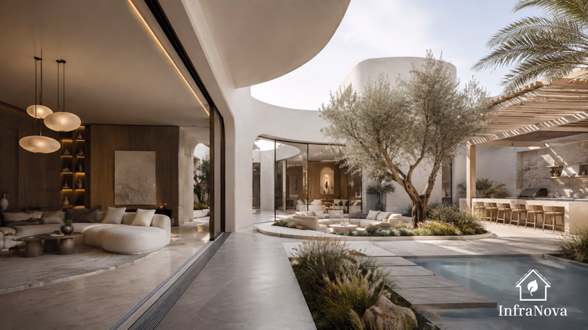 Indoor-Outdoor Villa Landscape Transition