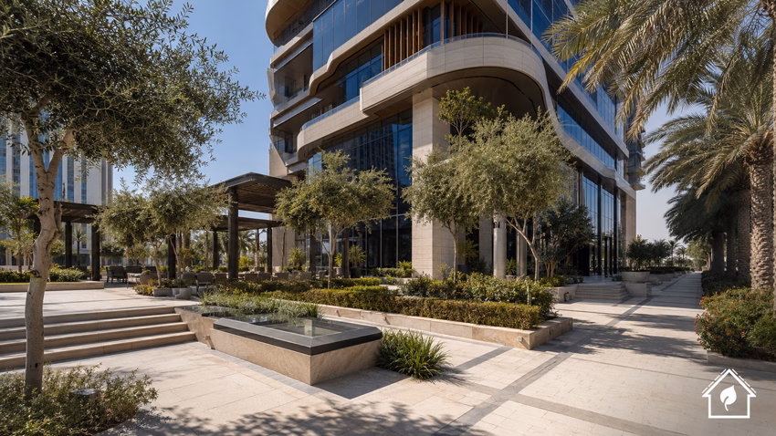 Shaded Biophilic Commercial Plaza