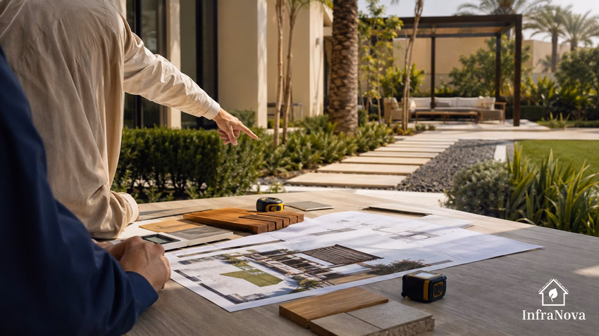 Garden Carpentry Site Consultation At A Dubai Villa