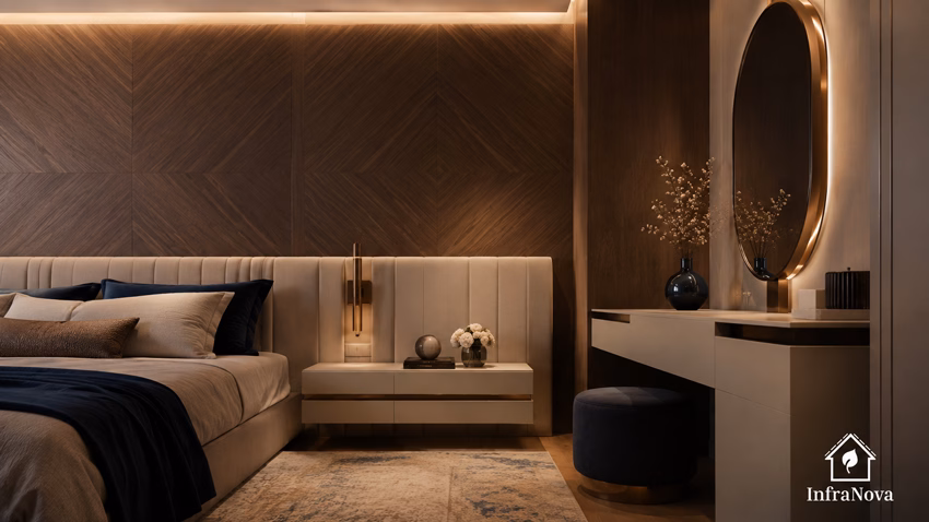 Bespoke Headboard Wall, Bedside Joinery and Vanity