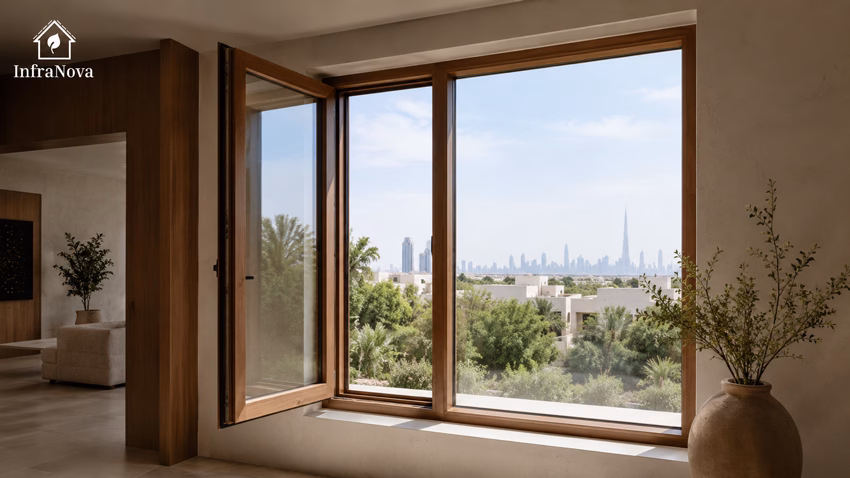 Bespoke Timber Window System in a Contemporary Dubai Residence