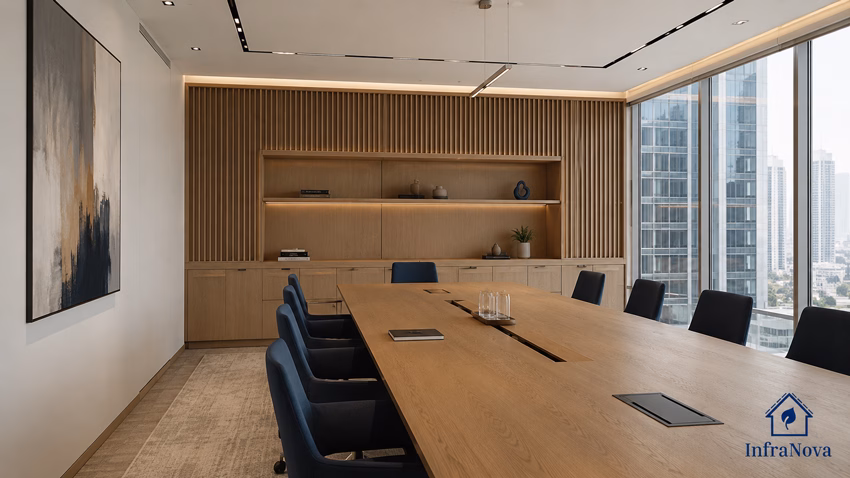 Completed Dubai Office Carpentry and Joinery Installation